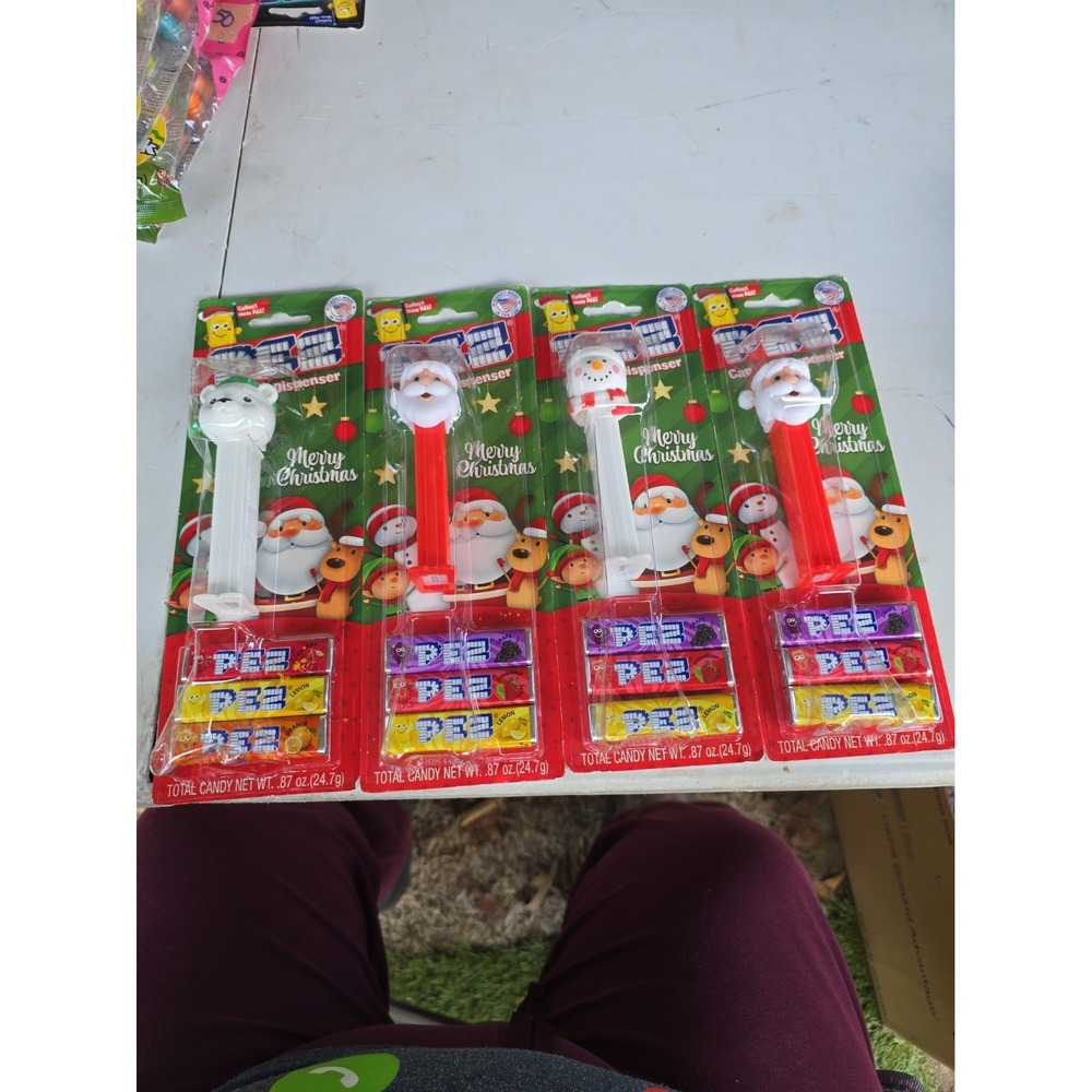 PEZ Dispensers Christmas/Holidays -(Lot of 4 Santa, Snowman, Polar Bear) New